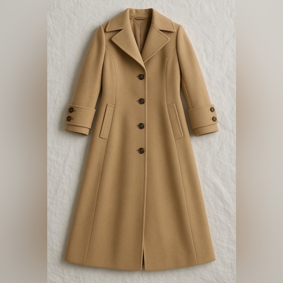 Capolavoro Loro Piana fabric Women'sVIGIN WOOL COAT CAMEL SZ -IT44 8US - Picture 2 of 12